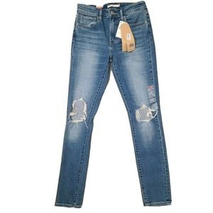 Levi's Women's 721 High Rise Skinny Stretch Distressed Blue Jeans Size 27